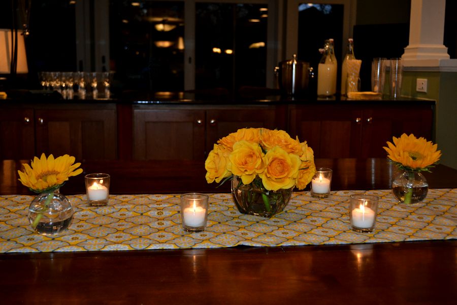 Progressive Dinner- Serving Table with Roses